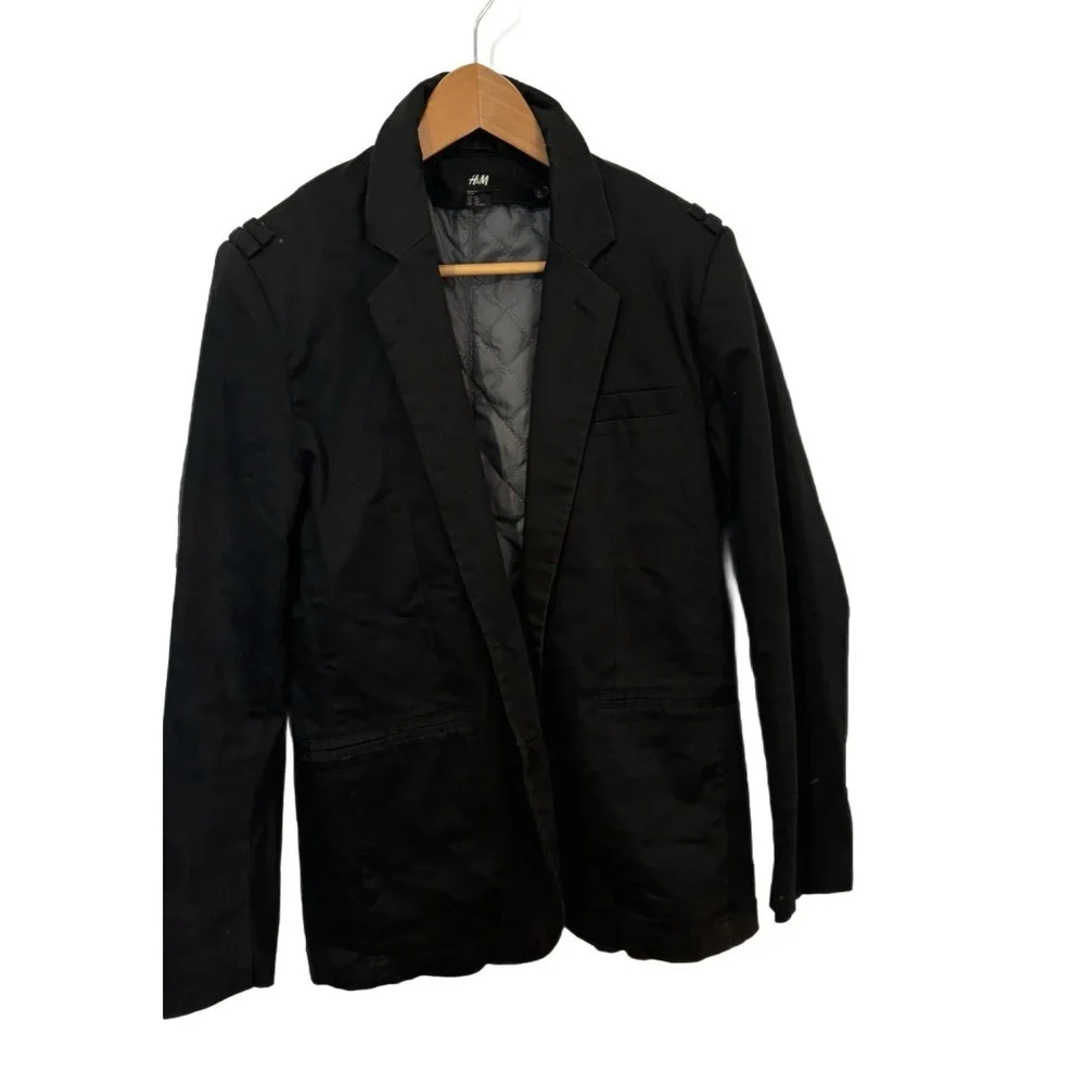 H & M Blazer Sport Coat 36R Regular Fit Black